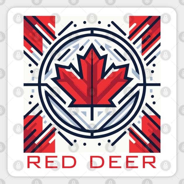Red Deer Alberta Canada Flag Magnet by Heartsake